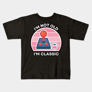 I'm not old, I'm Classic | Joystick | Retro Hardware | Vintage Sunset | Gamer girl | '80s '90s Video Gaming Kids T-Shirt